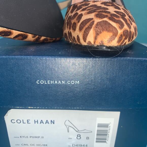 NEW/BOX COLE HAAN KYLE ANIMAL PRINT LEOPARD LEATHER PUMPS - Picture 9 of 9